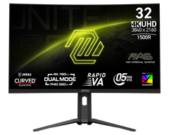MSI MAG 321CUPDF 32” 4K HDR Curved Gaming Monitor – UHD (3840x2160) Dual Mode (4K 160Hz or FHD 320Hz), 0.5ms, Rapid VA, FreeSync Premium, Eye Care, AI Gaming