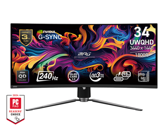 MSI MPG 341CQPX QD-OLED Curved 34'