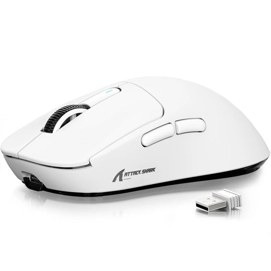 Attack Shark X3 Lightweight Wireless Gaming Mouse, 49g Tri-Mode Bluetooth/2.4G/USB-C Wired Mouse Black/White
