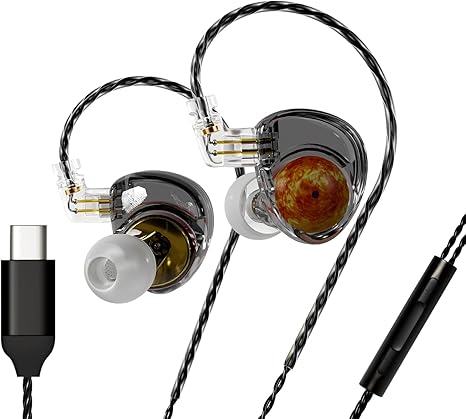 CCA ND Planet IEM Earphones: 12mm Dual Magnetic Drivers, HiFi Gaming Earbuds
