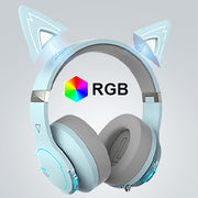 EDIFIER G5BT Cat Wireless Headset – Bluetooth/Wired, Detachable Cat Ears, RGB, Mic, Sky Blue