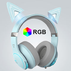 EDIFIER G5BT Cat Wireless Headset – Bluetooth/Wired, Detachable Cat Ears, RGB, Mic, Sky Blue