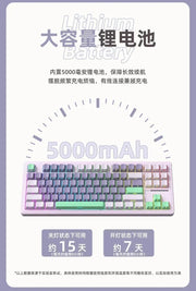 XINMENG M87 Pro V2 Tri-Mode Gasket Mechanical Keyboard – White Blue – Emerald Blue