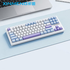 XINMENG M87 Pro V2 Tri-Mode Gasket Mechanical Keyboard – White Blue – Emerald Blue