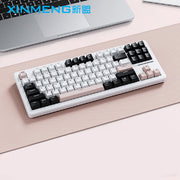 XINMENG M87 Pro V2 Tri-Mode Gasket Mechanical Keyboard – White Pink – G-Yellow Switch