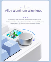 XINMENG M75 Pro TFT Display Tri-Mode Gasket Mechanical Keyboard – White Blue – Juicy Peach
