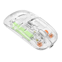 Logitech Transparent Wireless Mouse – Dual Connectivity (Bluetooth & Dongle), Rechargeable, Multicolor