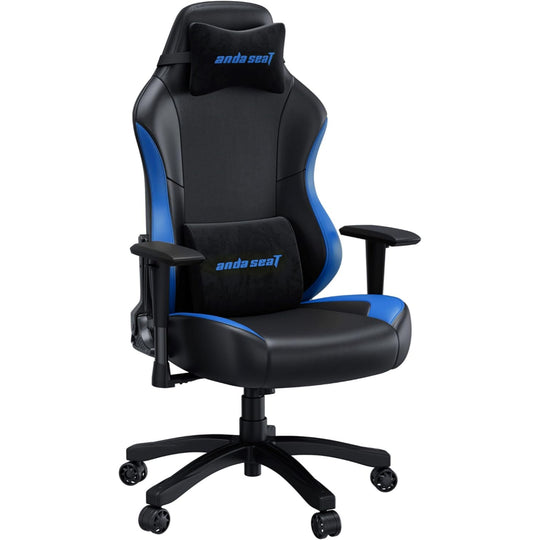 Anda Seat Luna Gaming Chair – Ergonomic Recliner, PVC Leather, Neck & Lumbar Support, Black & Blue