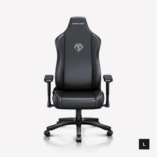 AndaSeat Novis L Gaming Chair – Budget Ergonomic, Premium PVC Leather, Elegant Black