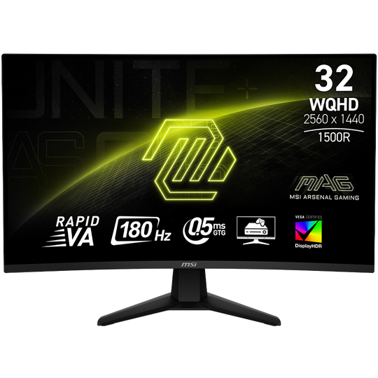 MSI MAG 32CQ6F - 180Hz 2K 1440p QHD VA 32" Curved Gaming Monitor