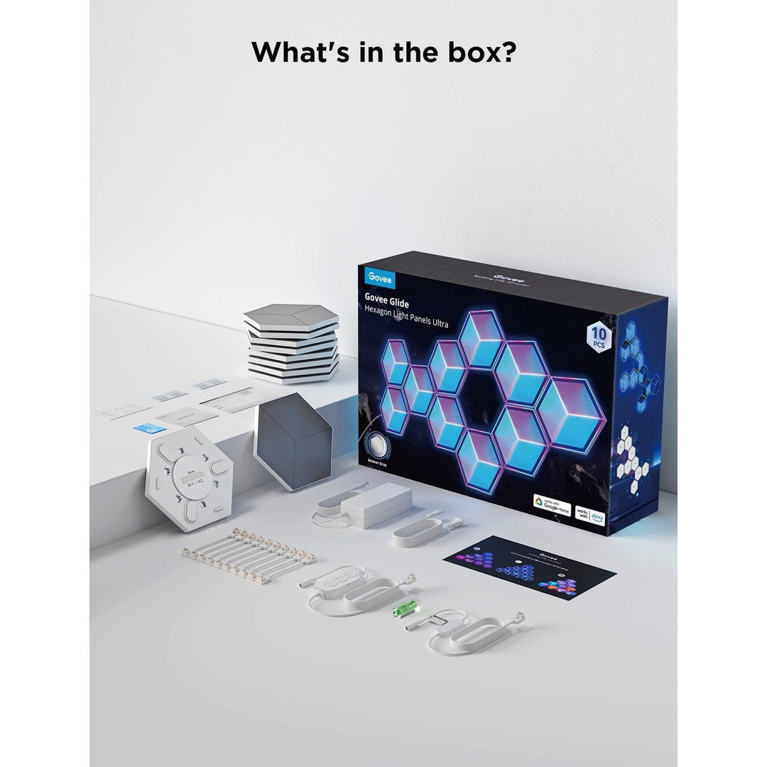 Govee Glide Hexagon Light Panels Ultra, RGBIC 3D Wall Lights (Pack